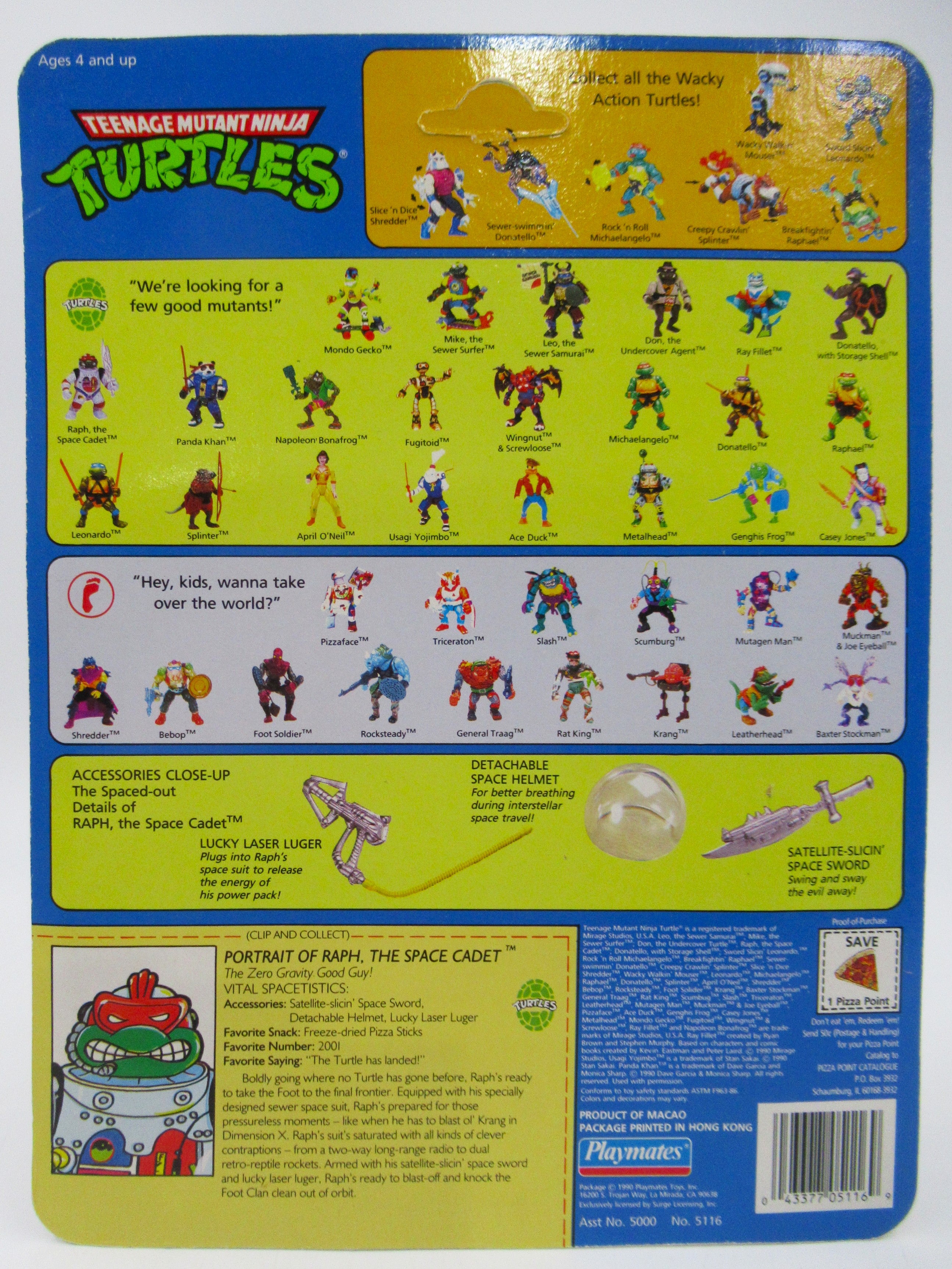 Teenage Mutant Ninja Turtles Raph, the Space Cadet 4.5" Figure TMNTs - Playmates (1990)